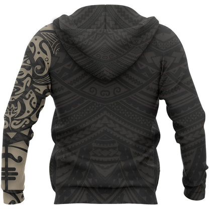 Maori Lion Tattoo New Zealand All Over Hoodie Golden NVD-Apparel-Dung Van-Hoodie-S-Vibe Cosy™