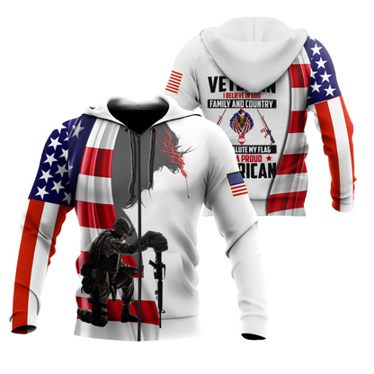 I Am Veteran I Believe In God Family And Country 3D All Over Printed Shirts For Men and Women TA0706202