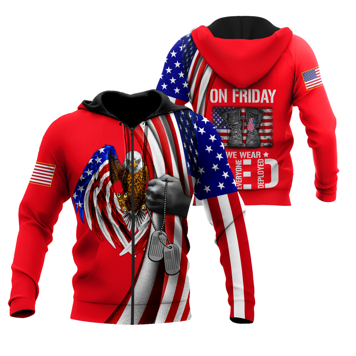 On Friday We Wear Red 3D All Over Printed Shirts For Men and Women TA09182005