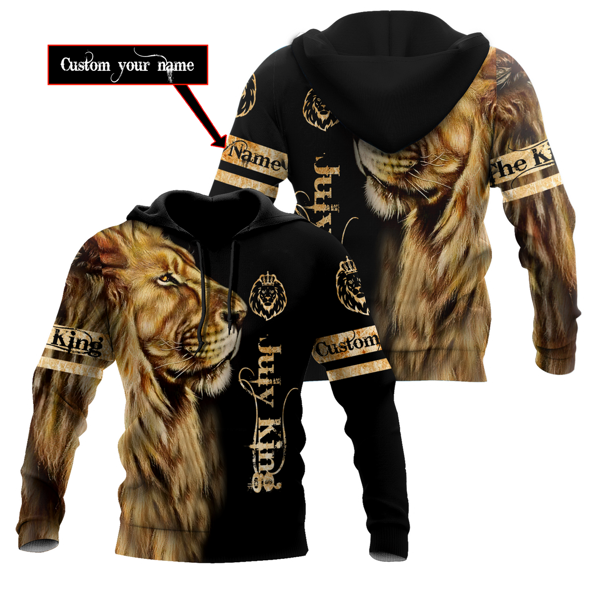Custom Name July King Lion  3D All Over Printed Unisex Shirts