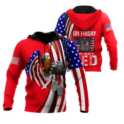 On Friday We Wear Red 3D All Over Printed Shirts For Men and Women TA09182005