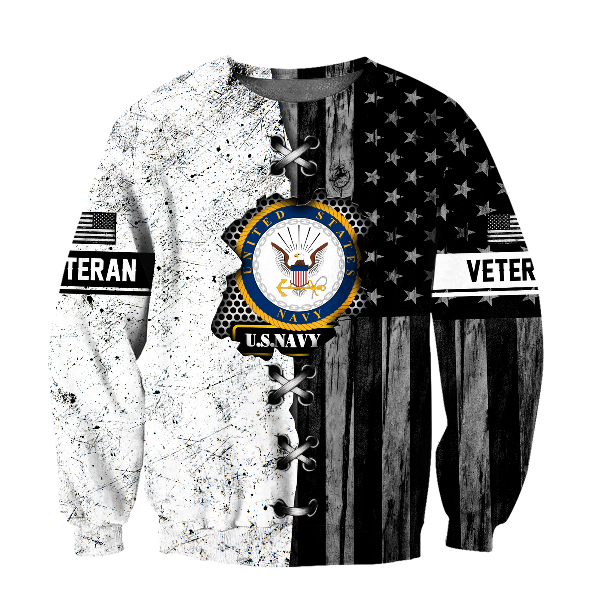 Veteran US Navy in my heart 3D shirts for men and women BW