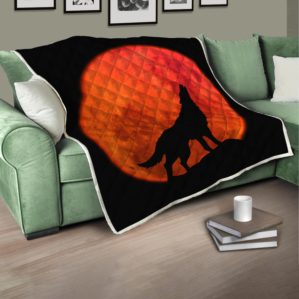 Wolf in Moon Quilt
