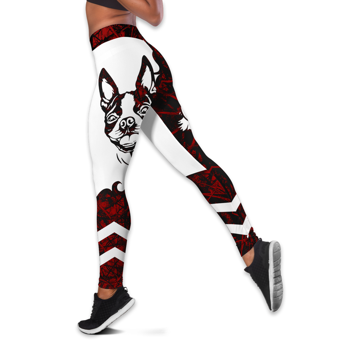 Boston Terrier red tattoos legging + hollow tank combo DD09172002