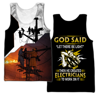Premium Electrician Let There Be Light Unisex All Over Printed Shirts MEI
