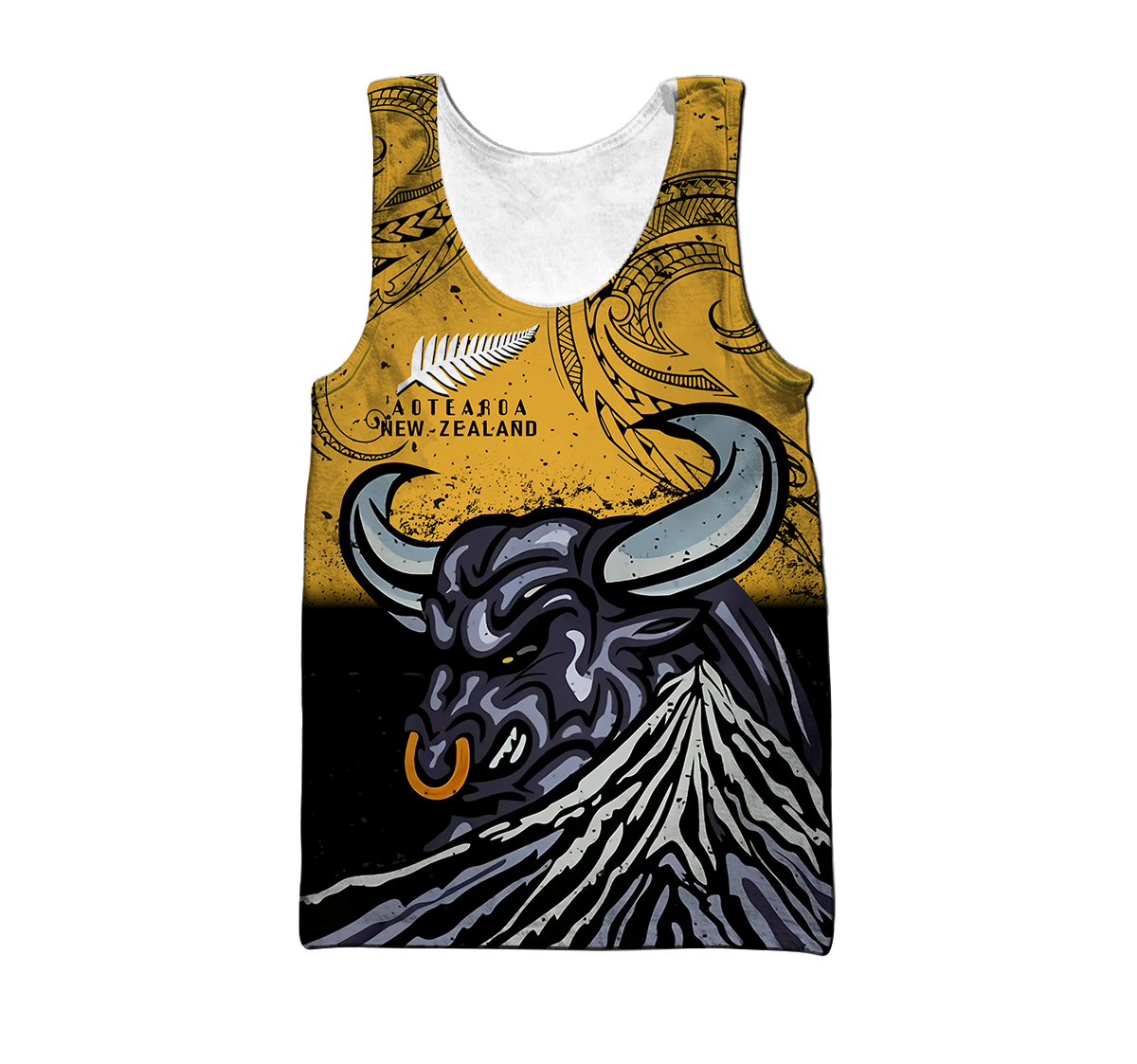 New zealand taranaki maori bull 3d all over printed shirt and short for man and women-Apparel-PL8386-Tank top-S-Vibe Cosy™