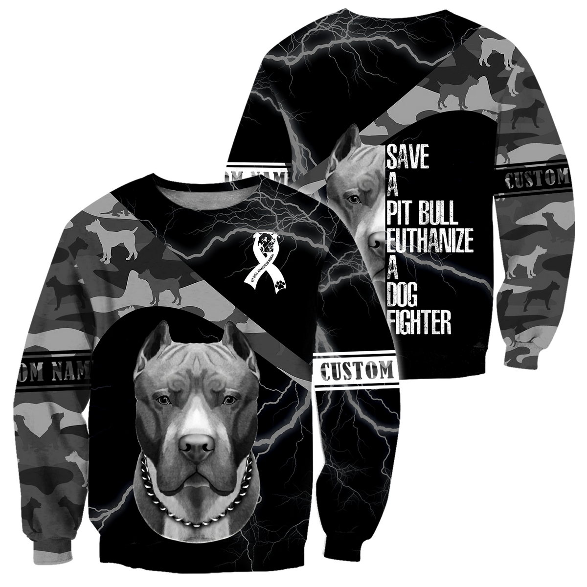 Personalized Save A Pitbull Euthanize A Dog Fighter Hoodie Shirt for Men and Women DD09212001S