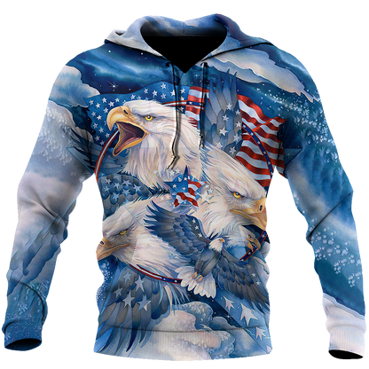 All Over Printed Bald Eagle Hoodie DD09082001-MEI