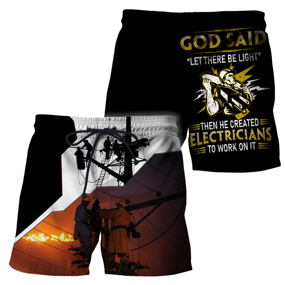 Premium Electrician Let There Be Light Unisex All Over Printed Shirts MEI