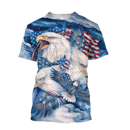 All Over Printed Bald Eagle Hoodie DD09082001-MEI