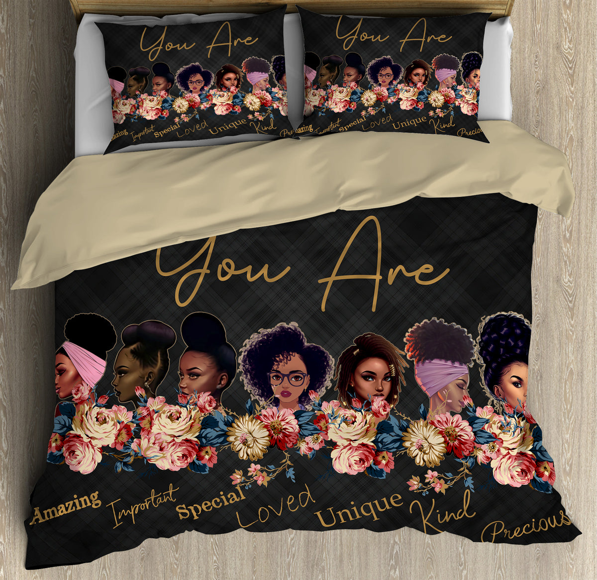 Black girl bedding set DD06192004S-HG-HG-US Twin-Vibe Cosy™