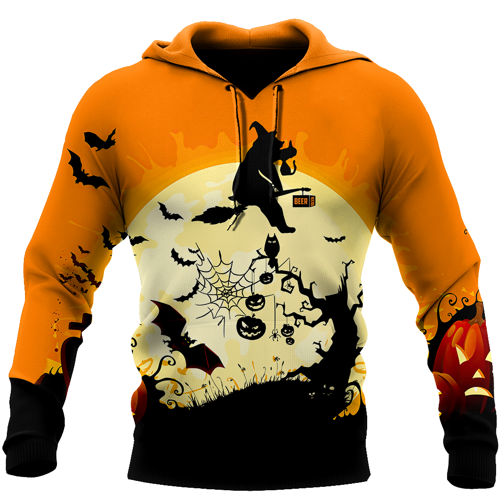 Beautiful All Over Printed Halloween Bear Witch Hoodie DD08172004-MEI