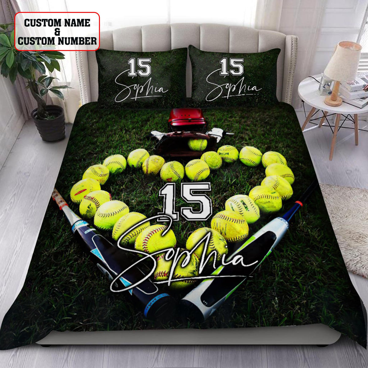 Softball custom bedding set AM092022