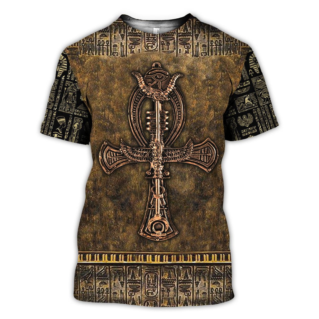 Ancient Egypt Ankh Key Of Life 3D All Over Printed Shirt Hoodie For Men And Women MP1004-Apparel-MP-T-Shirt-S-Vibe Cosy™