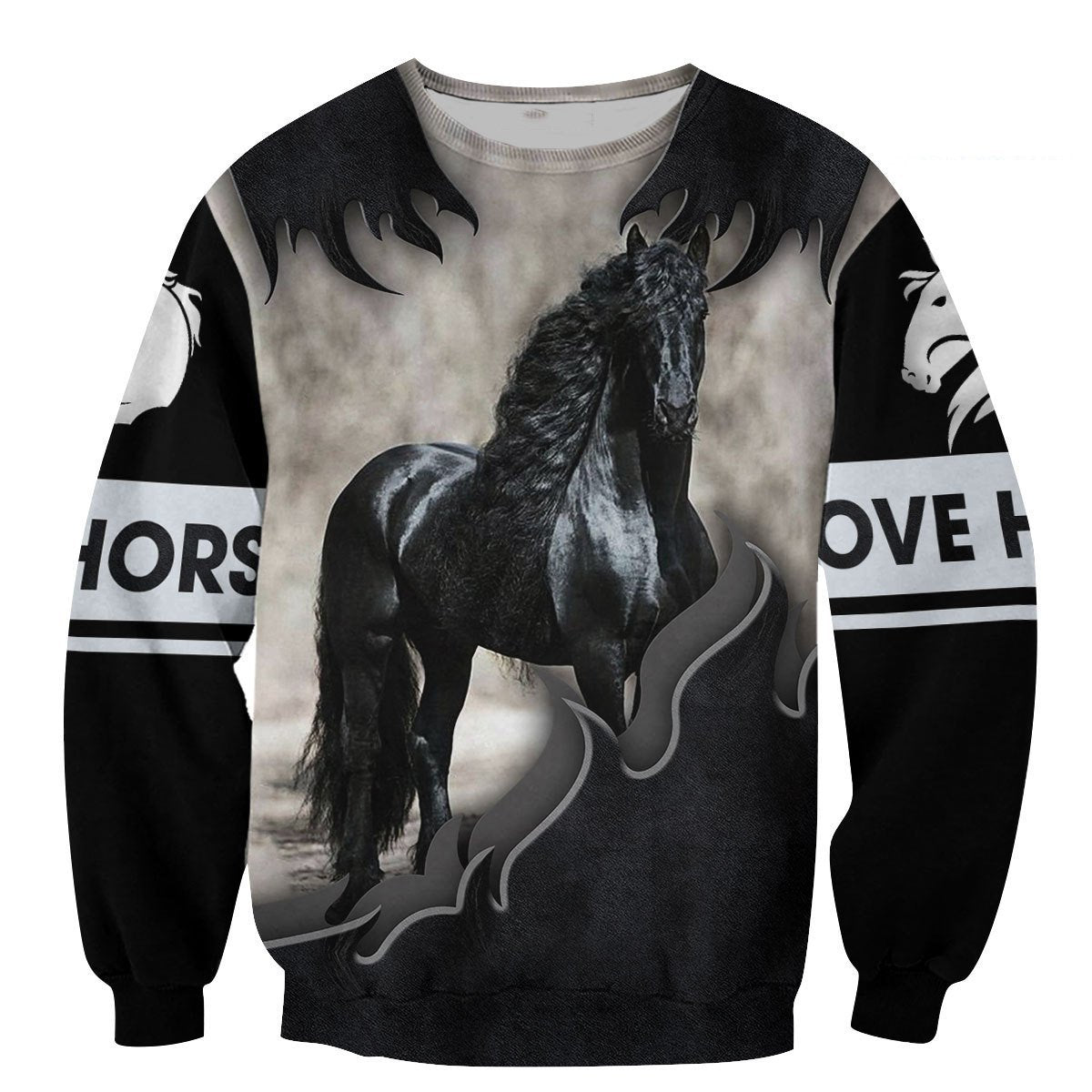 Love Horse 3D All Over Printed Shirts For Men And Women MP130404-Apparel-MP-Sweatshirts-S-Vibe Cosy™