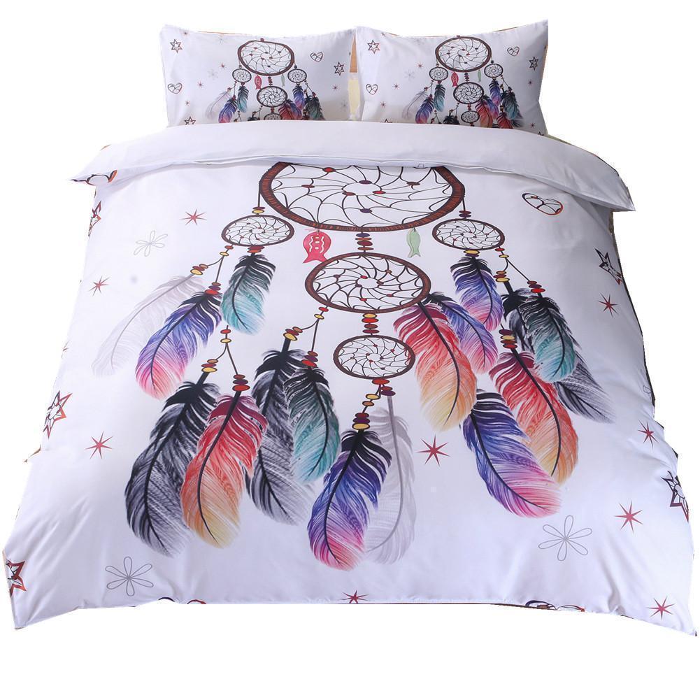 Bohemian Feather Bedding Set-Bedding Set-6teenth Outlet-Dreamcatcher pattern-US Full-Vibe Cosy™