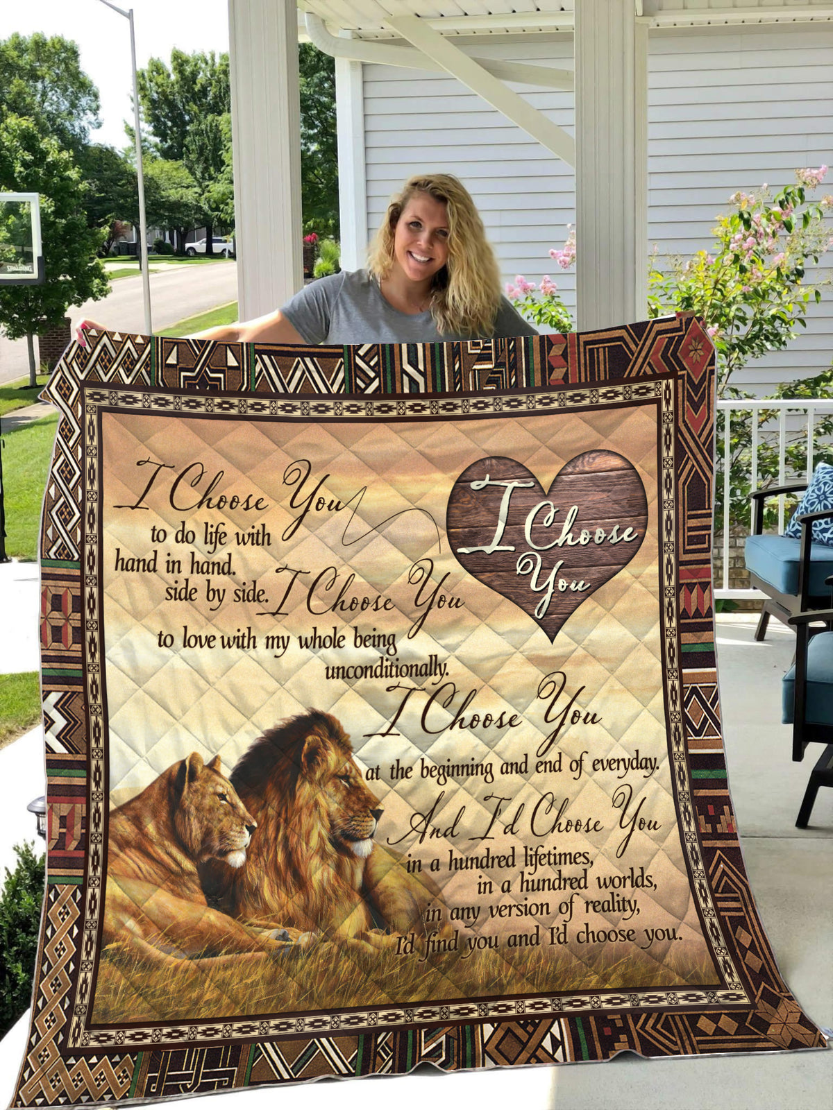 Lion's Love: I Choose You 3D Full Printing Soft and Warm Quilt