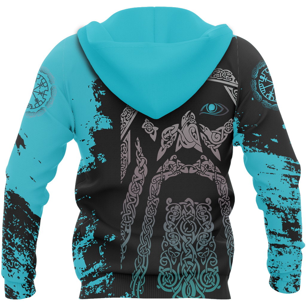 Viking Odin - Wotan Special Blue Pullover - Amaze Style™-ALL OVER PRINT HOODIES