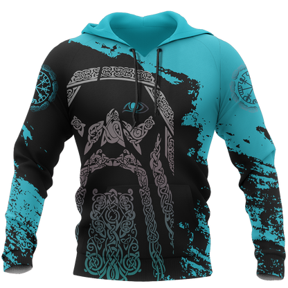 Viking Odin - Wotan Special Blue Pullover - Amaze Style™-ALL OVER PRINT HOODIES