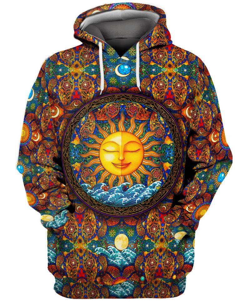 Hippie Sun 3D All Over Printed Unisex Shirts