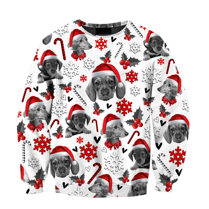 3D Dachshund Xmas Pattern Unisex Hoodie TR3010204