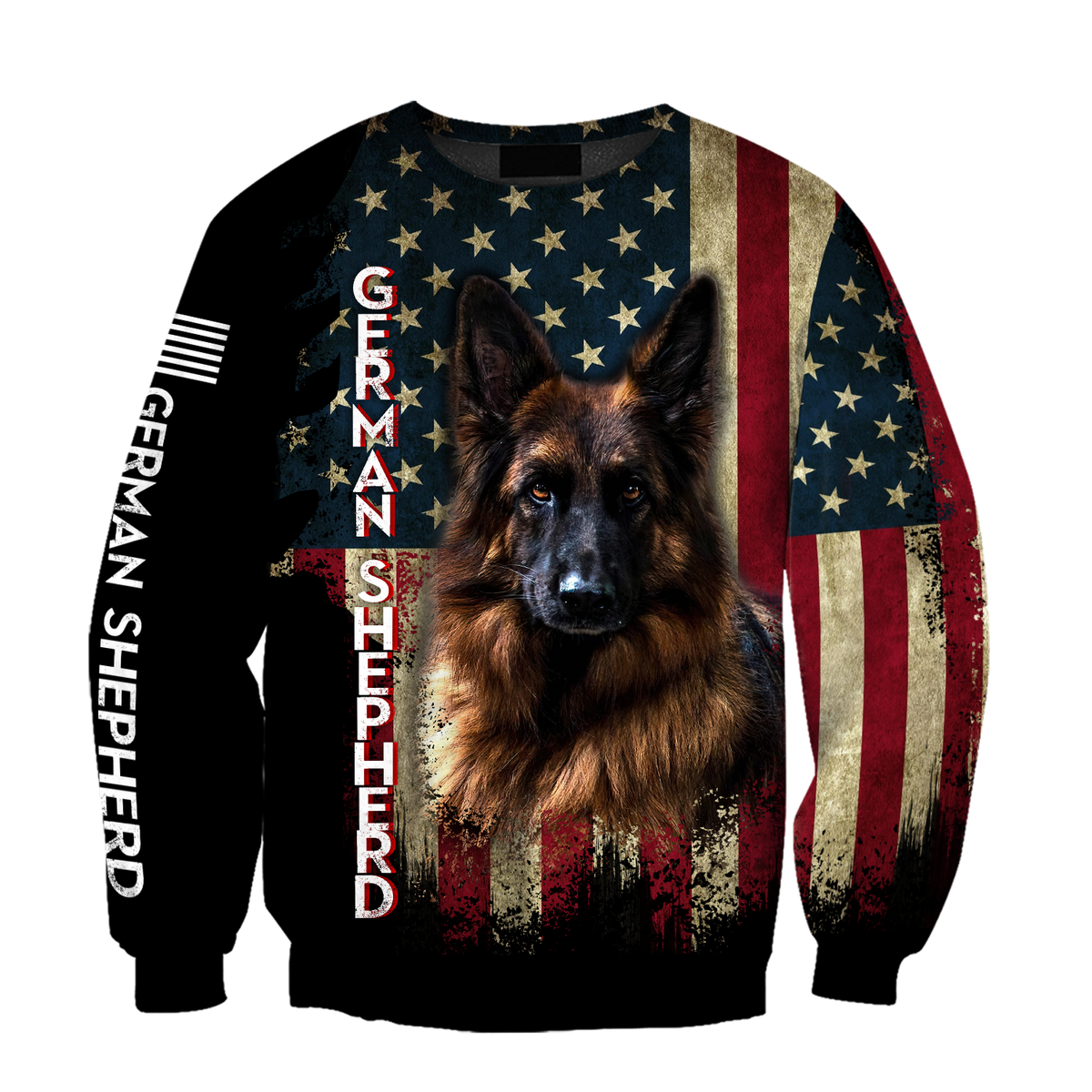 German Shepherd American Flag 3D All Over Print Hoodie