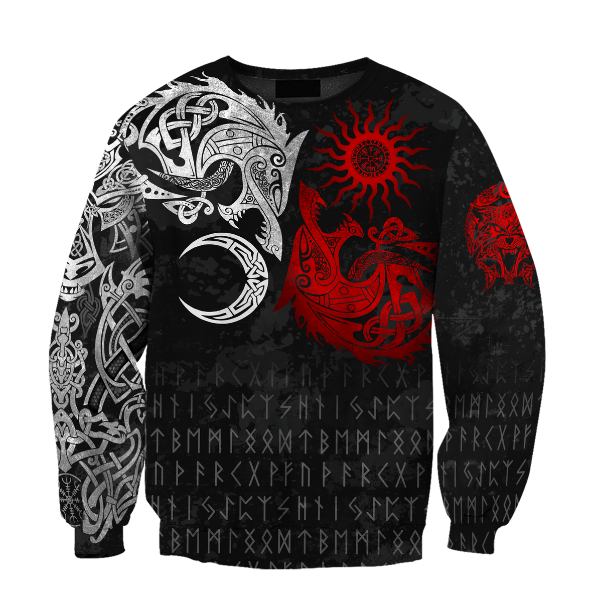 Ragnarok Monsters Red Sköll and Hati 3D All Over Print Hoodie