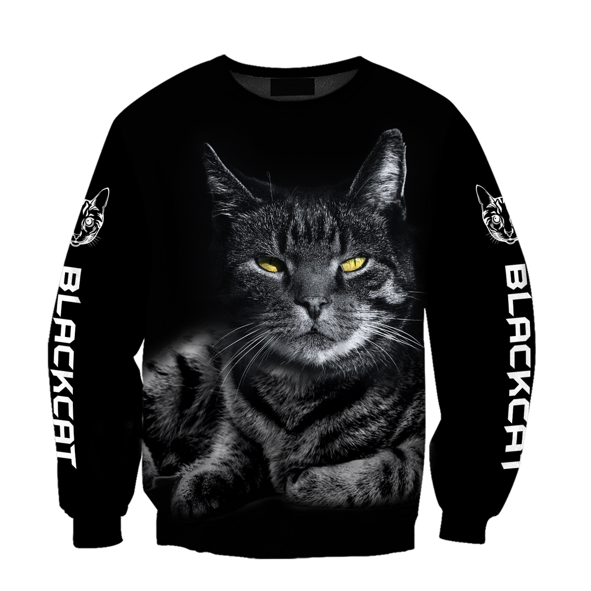 Black cat cover 3D printed shirts for men and women