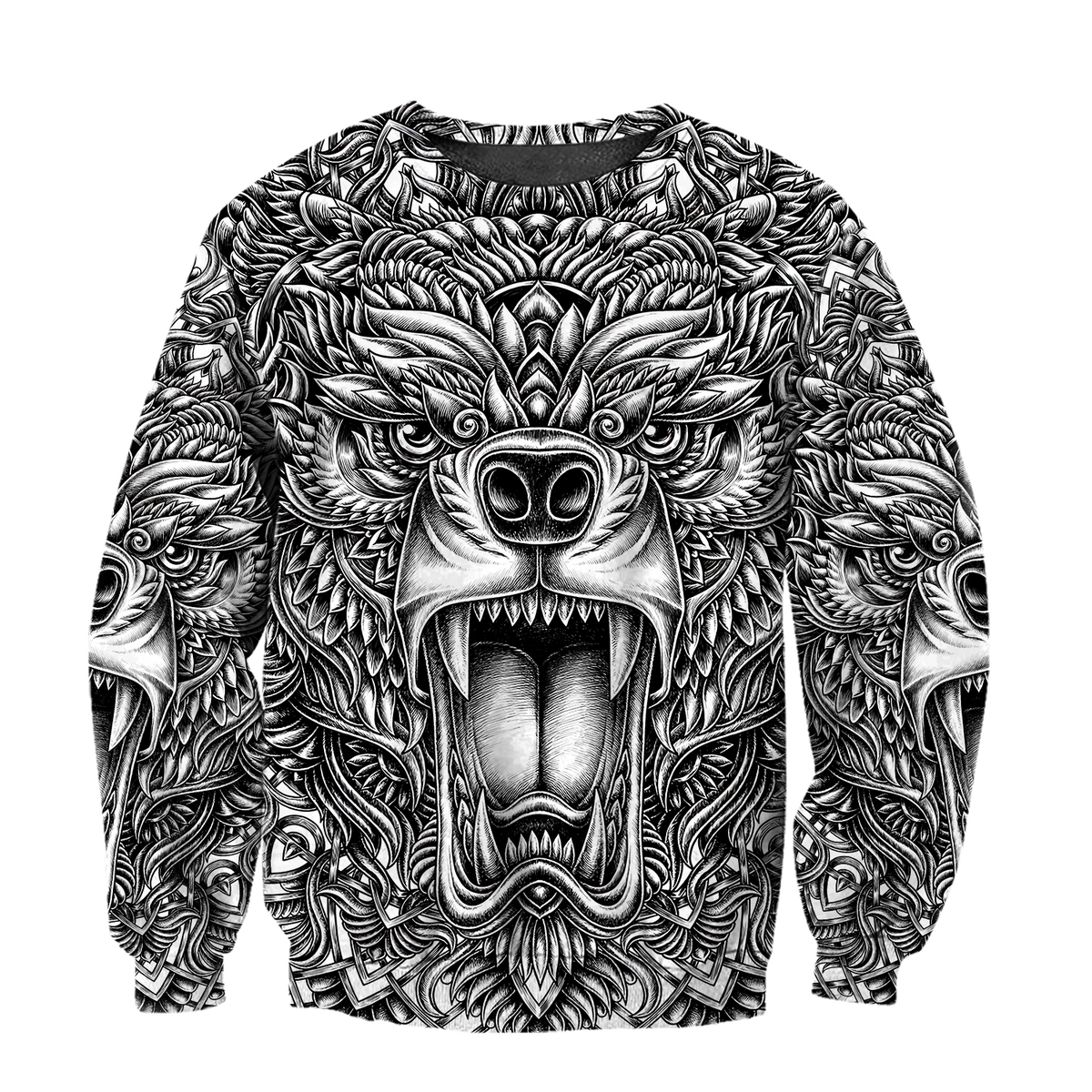 BEAR TATTOO 3D ALL OVER PRINTED SHIRTS FOR MEN AND WOMEN AZ071201 PL-Apparel-PL8386-sweatshirt-S-Vibe Cosy™