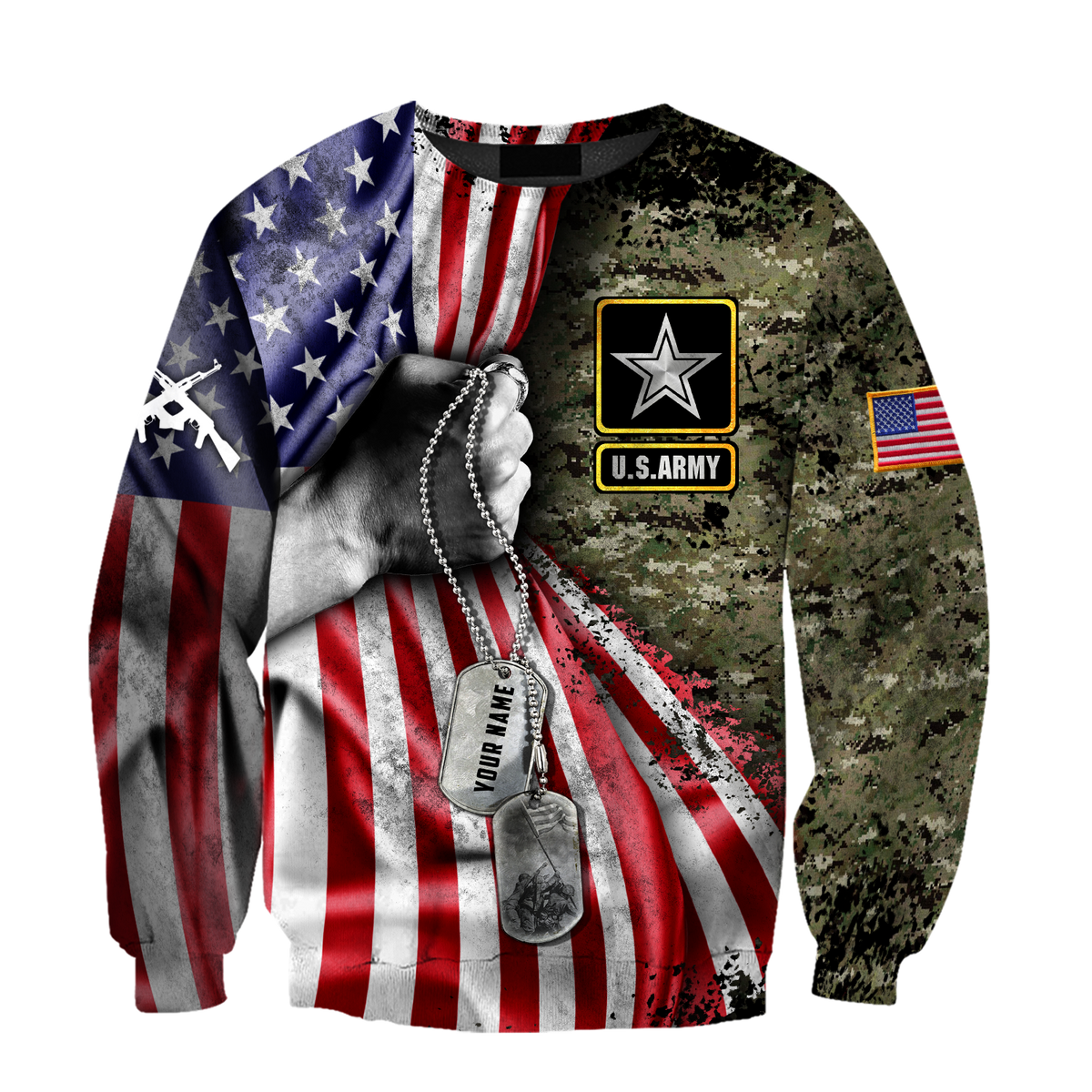 US Army tag Custom name 3D shirts for men and women
