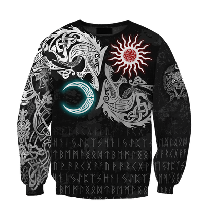 Ragnarok Monsters Sköll and Hati 3D All Over Print Hoodie