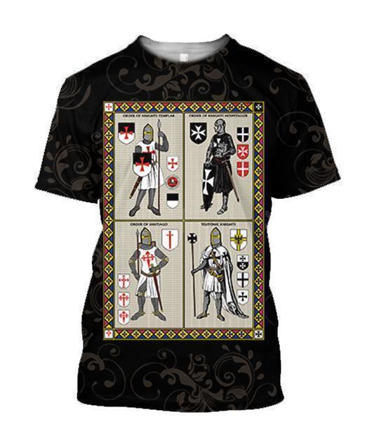 3D All Over Printed Four Types Of Knight Shirts and Shorts-Knight Templar-LIASOSO-T-shirt-XS-Vibe Cosy™