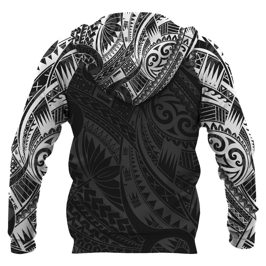 Turtle Maori Tattoo All Over Hoodie White NVD-Apparel-Dung Van-Hoodie-S-Vibe Cosy™