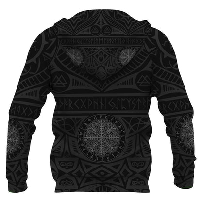 Iceland Vikings Tattoo All Over Hoodie-Apparel-HP Arts-Hoodie-S-Vibe Cosy™