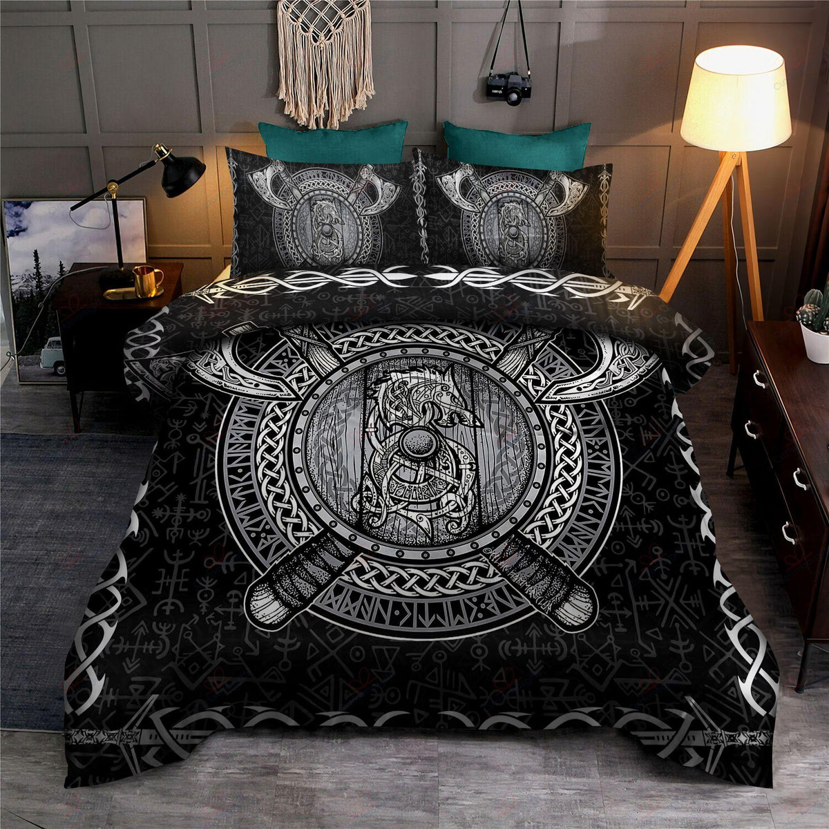 Wolf Fenrir Viking Shield Bedding Set