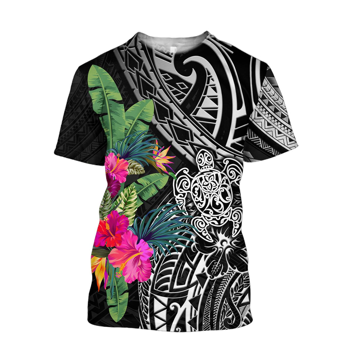 Amazing Hibiscus Turtle Hoodie Tshirt for Men and Women-ML