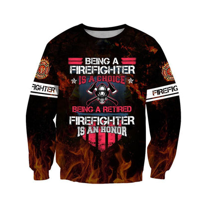 Honor To Be Firefighter 3D Printed Hoodie For Men And Women