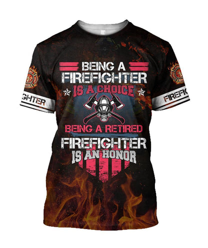 Honor To Be Firefighter 3D Printed Hoodie For Men And Women