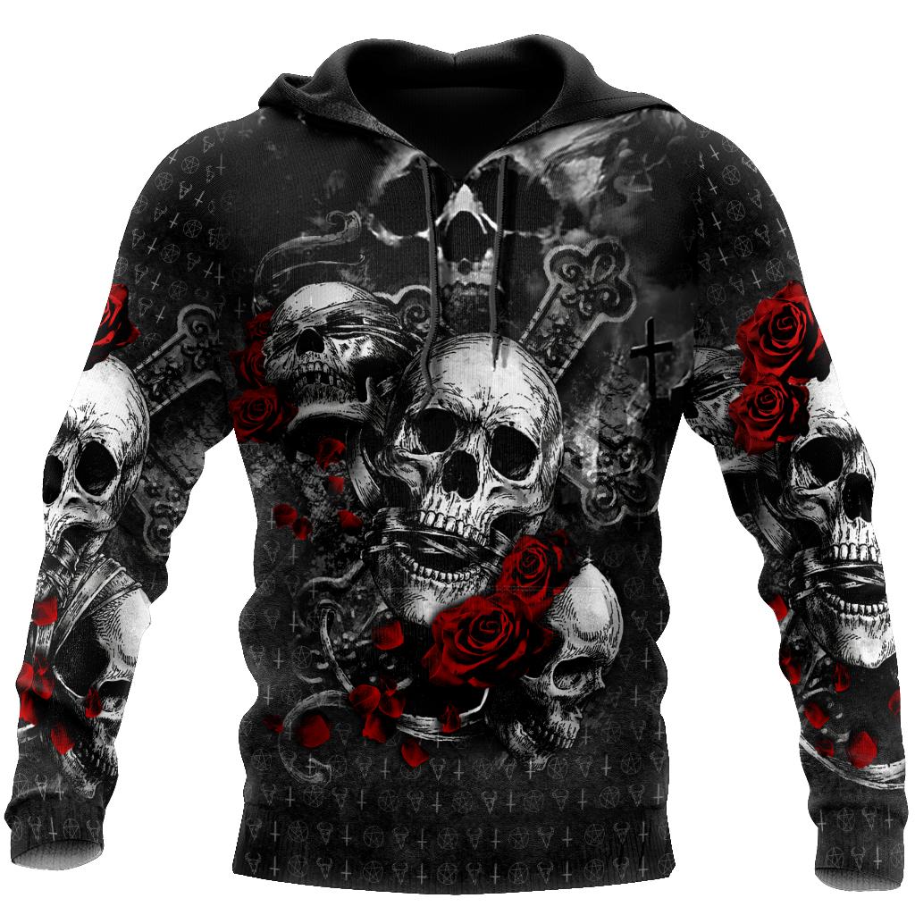 Skulls On The Roses Hoodie For Men And Women JJW19092002