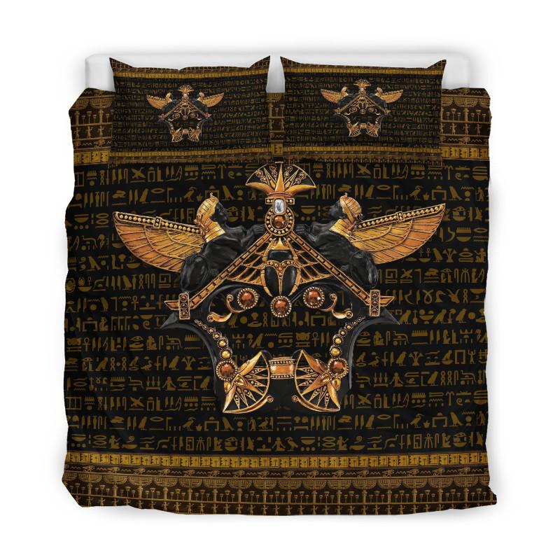Ancient Egypt Scarab Beetle Golden Bedding Set-ML