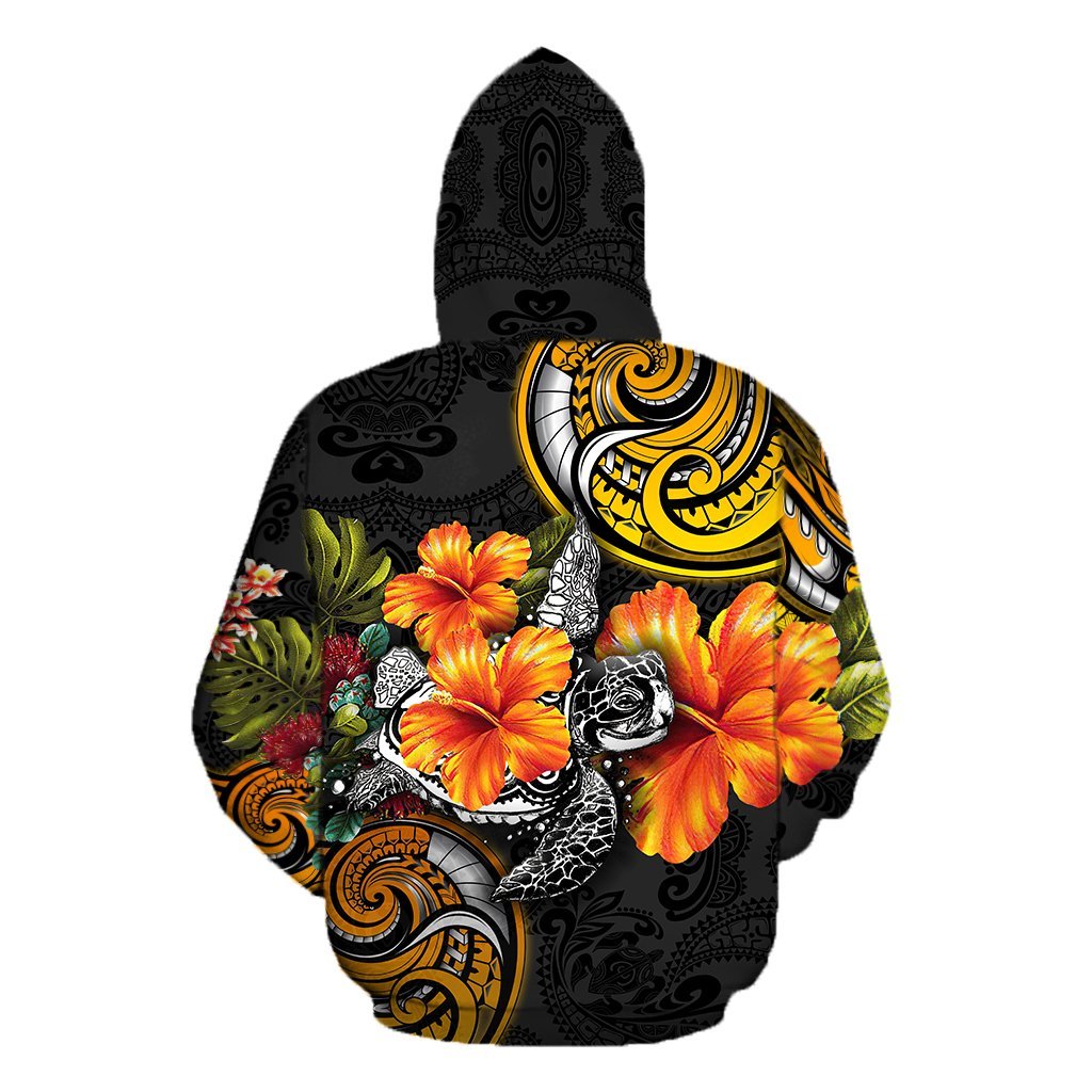 Amazing Polynesian Turtle Hibiscus Hoodie for Men and Women-ML