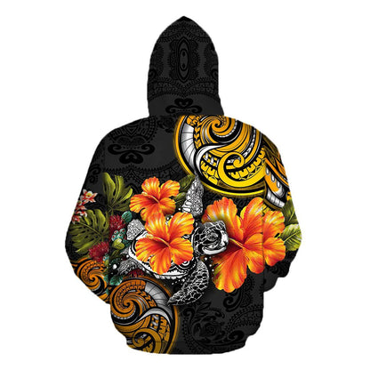 Amazing Polynesian Turtle Hibiscus Hoodie for Men and Women-ML