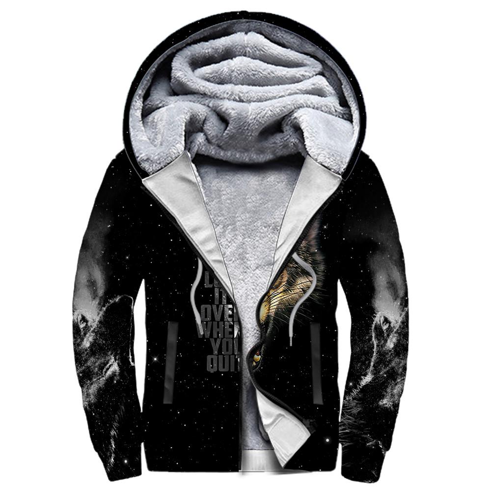 Wolf Never Quit 3D All Over Printed Unisex Deluxe Hoodie ML