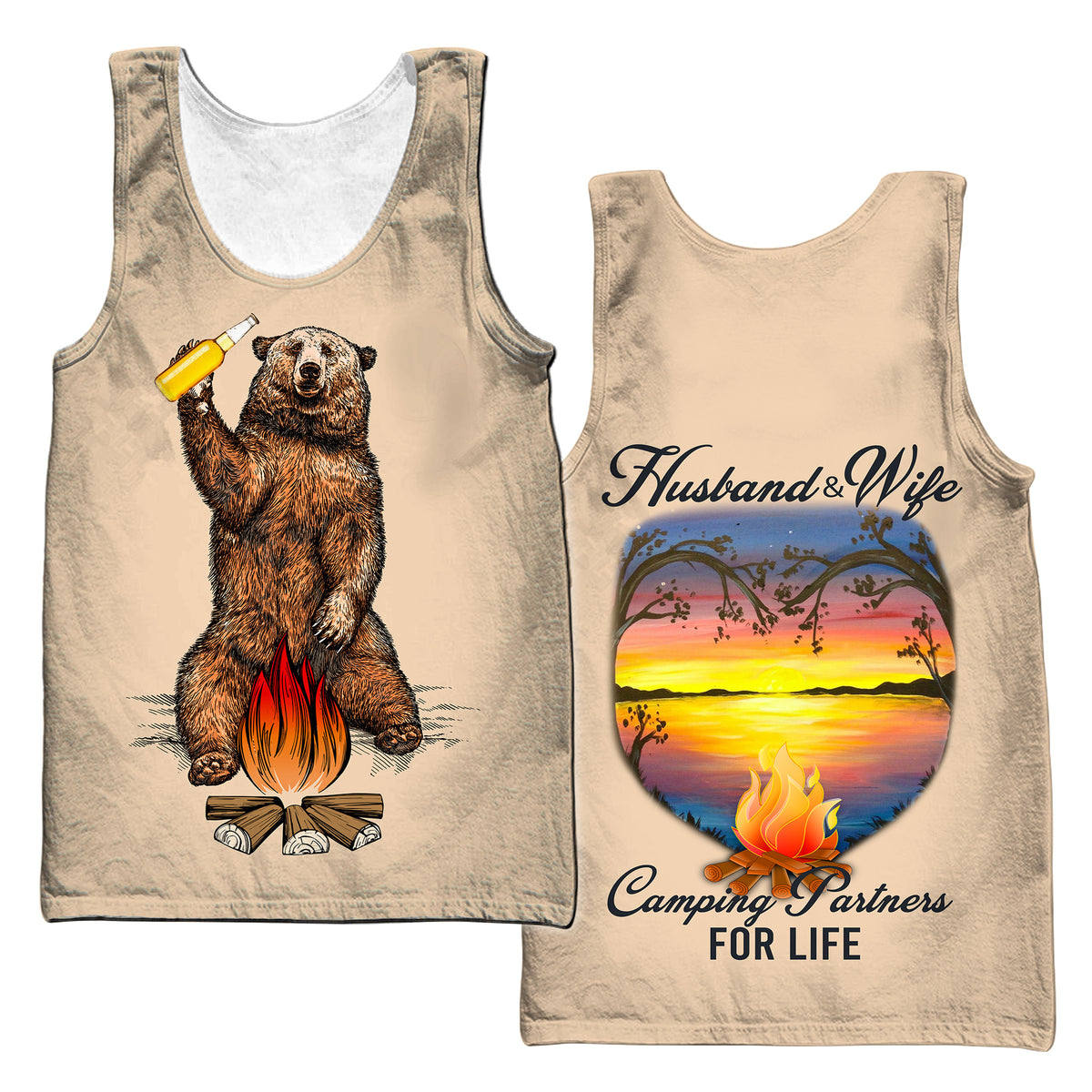 Husband And Wife -Camping Partners For Life Hoodie For Men And Women Pi14102006