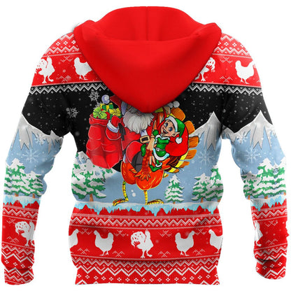 Xmas Turkey All Over Printed Unisex Deluxe Hoodie ML