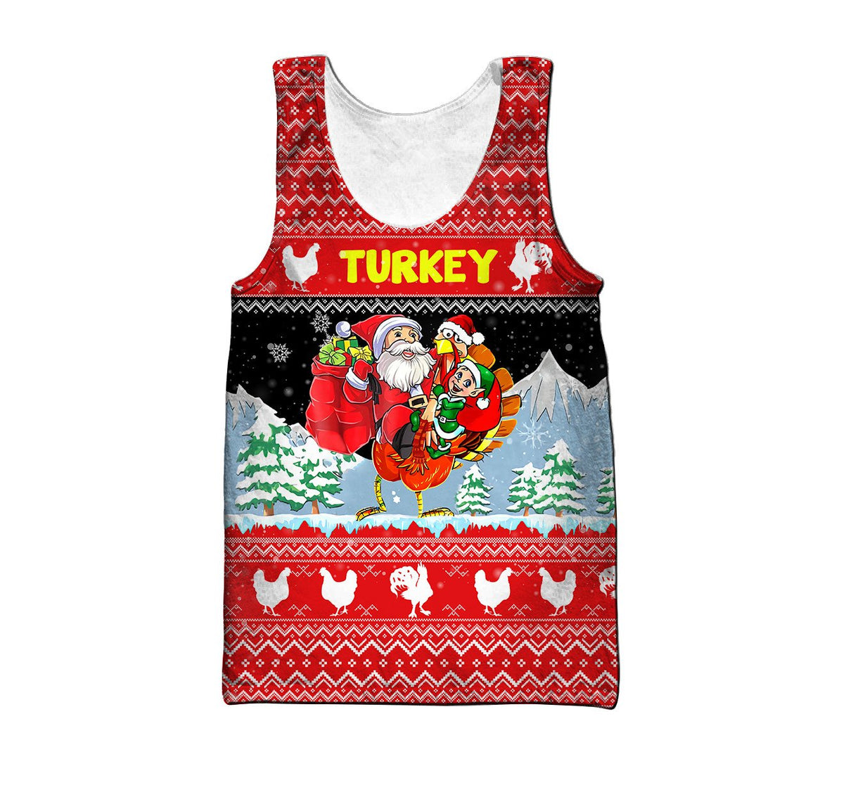 Xmas Turkey All Over Printed Unisex Deluxe Hoodie ML