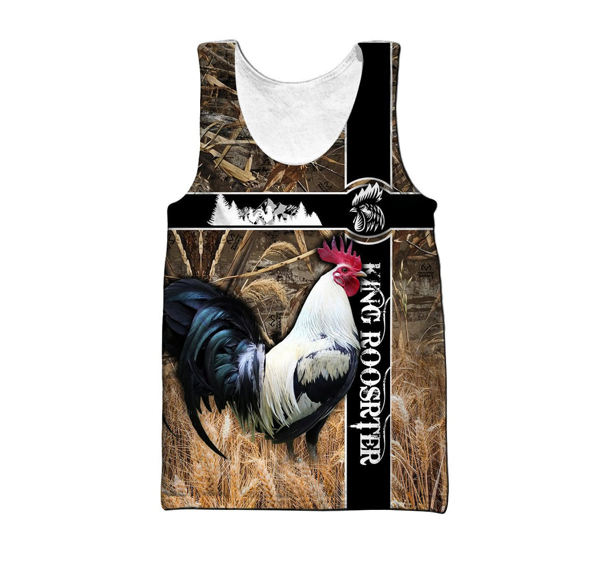 King Rooster Camo 3D Over Printed Unisex Deluxe Hoodie ML