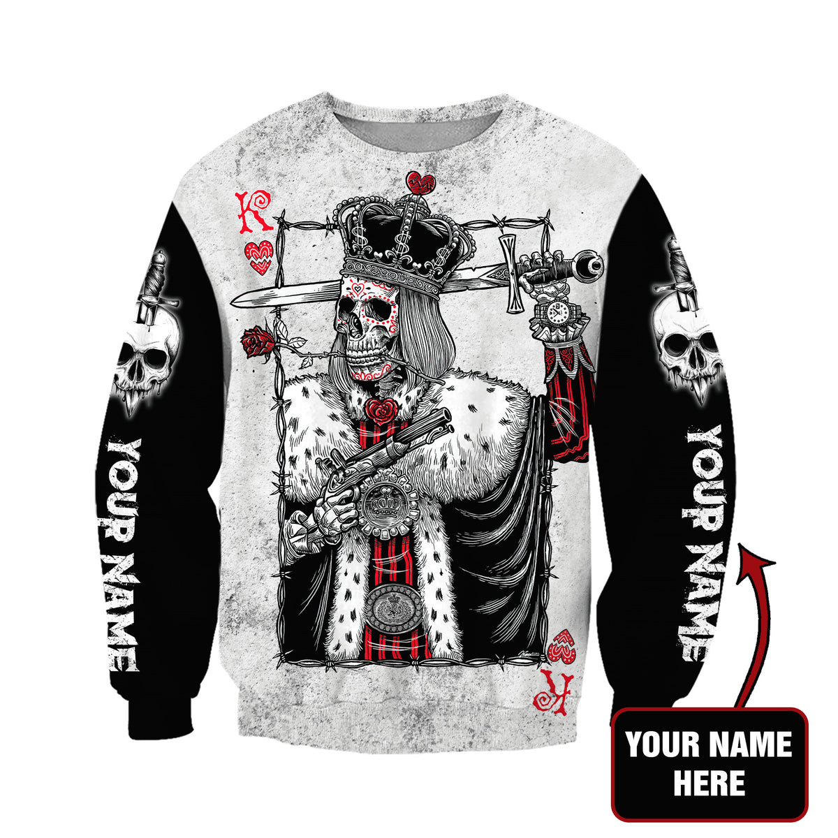 Customize Name King Skulls 3D All Over Printed For Men And Women Shirts AM122025