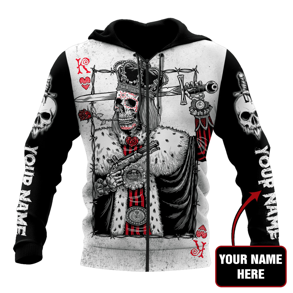 Customize Name King Skulls 3D All Over Printed For Men And Women Shirts AM122025