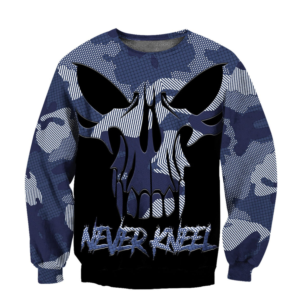 Blue Camo Skull Hoodie For Men And Women TNA12282003